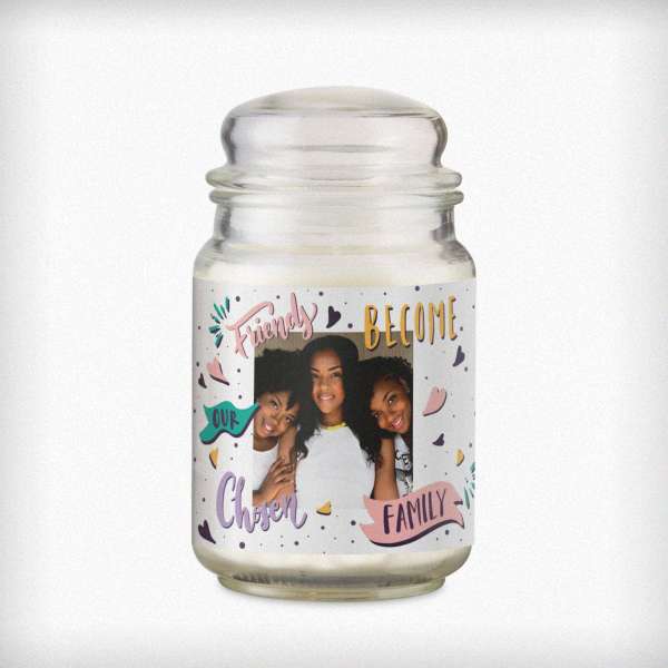 Modal Additional Images for Personalised Chosen Family Photo Upload Large Scented Jar Candle