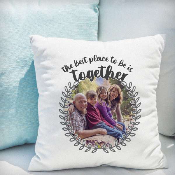 (image for) Personalised Better Together Photo Upload Cushion - Click Image to Close