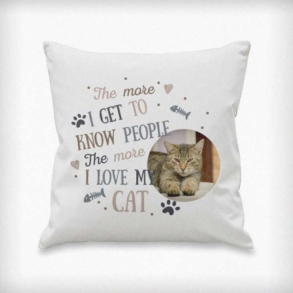 Modal Additional Images for Personalised I Love My Cat Photo Upload Cushion