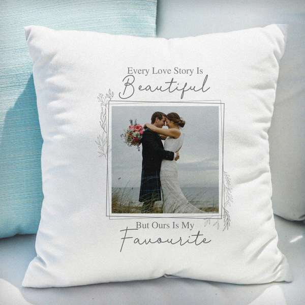 (image for) Personalised Love Story Photo Upload Cushion - Click Image to Close