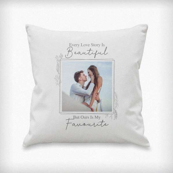 (image for) Personalised Love Story Photo Upload Cushion - Click Image to Close