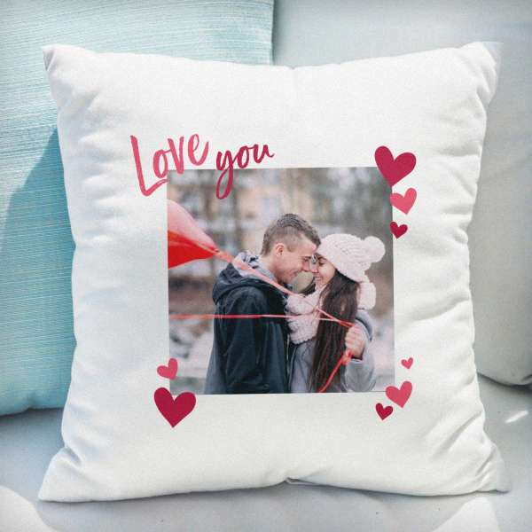 (image for) Personalised Love You Photo Upload Cushion - Click Image to Close