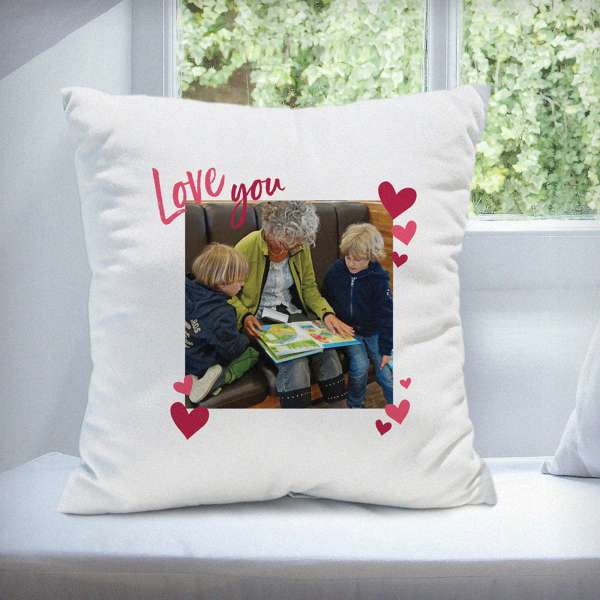 (image for) Personalised Love You Photo Upload Cushion - Click Image to Close
