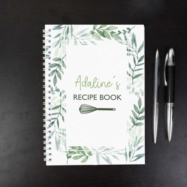 Modal Additional Images for Personalised Botanical A4 Recipe Book Journal