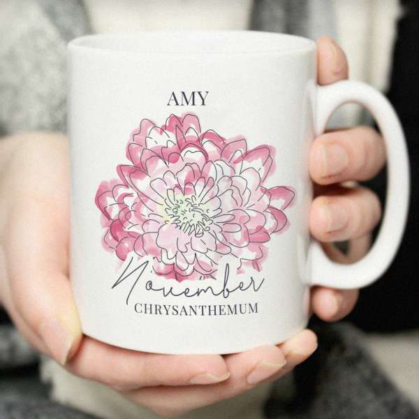 (image for) Personalised Flower of the Month Mug - Click Image to Close