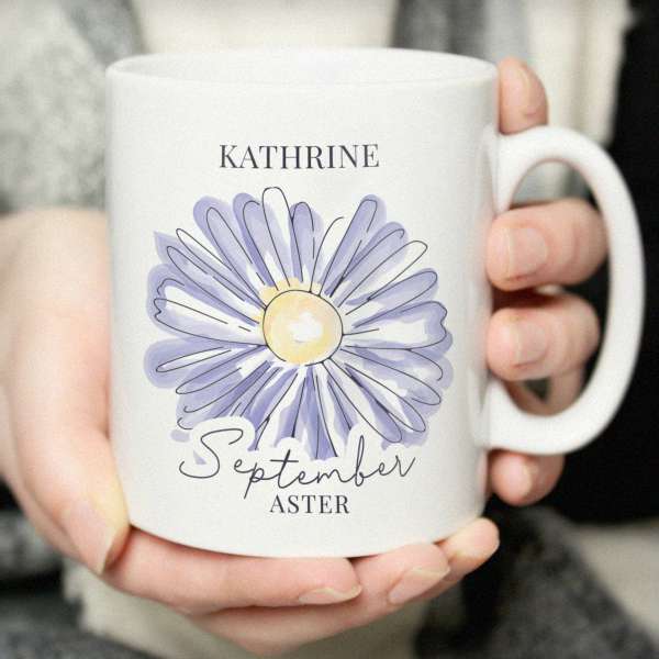 Modal Additional Images for Personalised Flower of the Month Mug