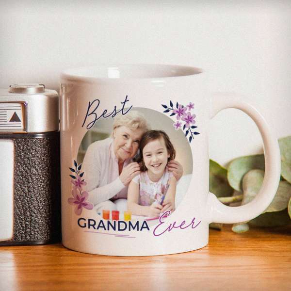 (image for) Personalised Floral Best Ever Photo Upload Mug - Click Image to Close