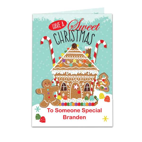 (image for) Personalised Gingerbread House Card - Click Image to Close