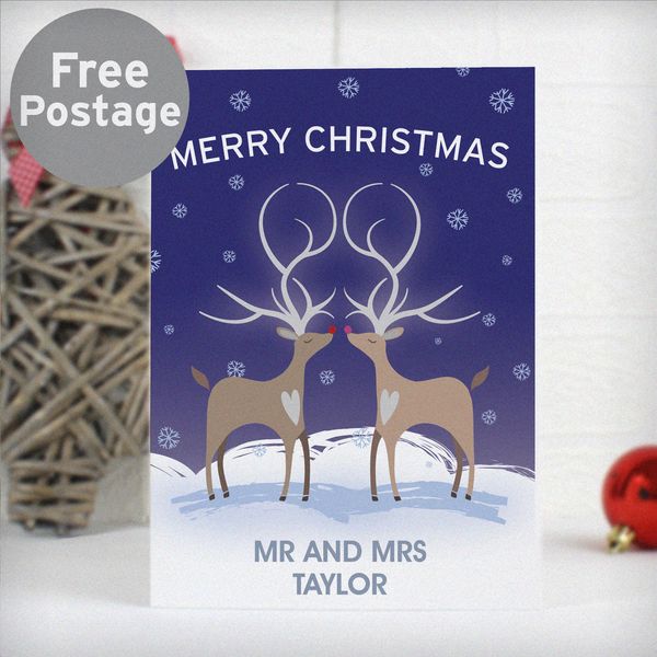 (image for) Personalised Reindeer Couple Card - Click Image to Close