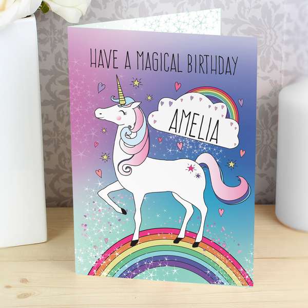 (image for) Personalised Unicorn Card - Click Image to Close