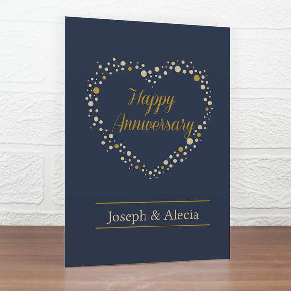 (image for) Personalised Gold Confetti Heart Card - Click Image to Close