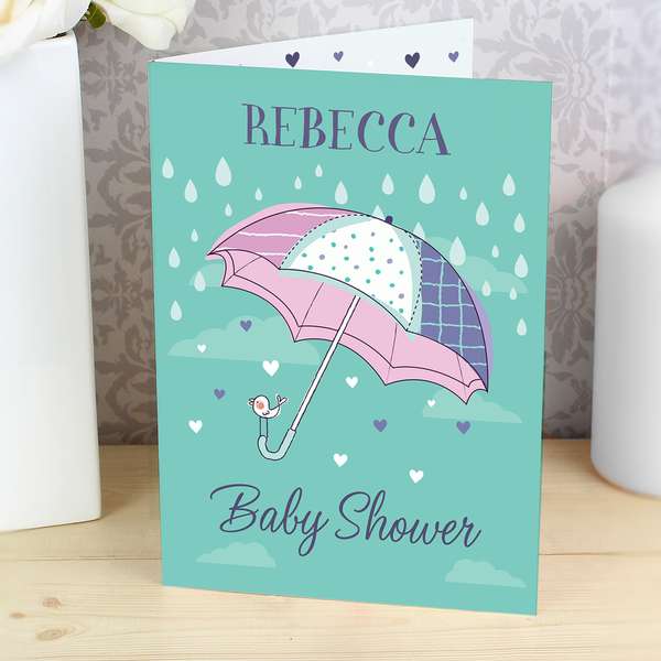 (image for) Personalised Baby Shower Umbrella Card - Click Image to Close