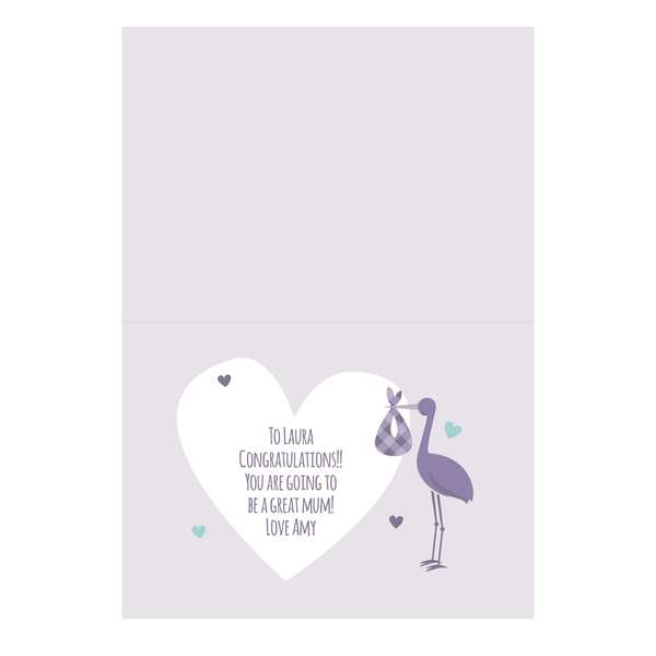 Modal Additional Images for Personalised Mum to Be Stork Card