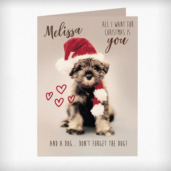 (image for) Personalised Rachael Hale 'All I Want For Christmas' Puppy Card - Click Image to Close