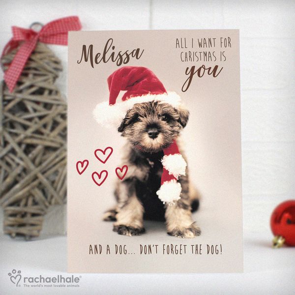 Modal Additional Images for Personalised Rachael Hale 'All I Want For Christmas' Puppy Card