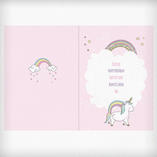 Modal Additional Images for Personalised Baby Unicorn Card