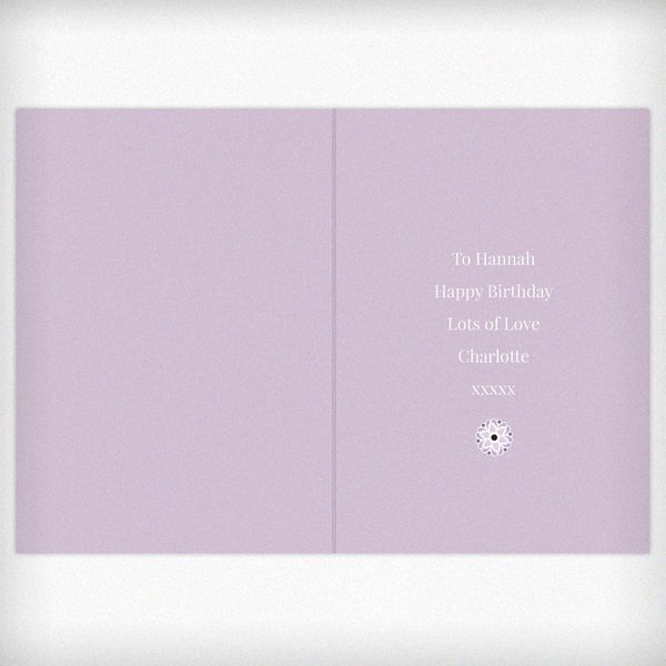 Modal Additional Images for Personalised Lilac Lace Birthday Card