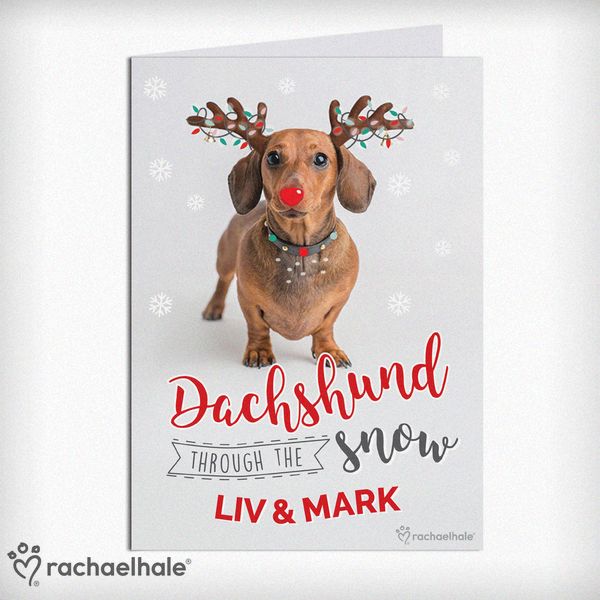 (image for) Rachael Hale Dachshund Through the Snow Christmas Card - Click Image to Close