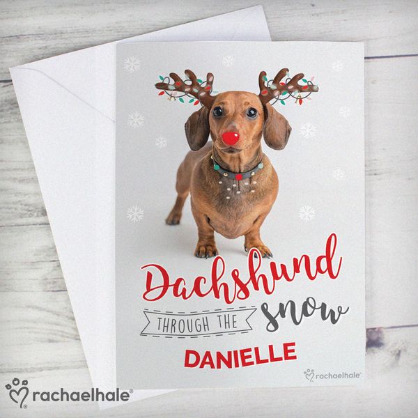 (image for) Rachael Hale Dachshund Through the Snow Christmas Card - Click Image to Close