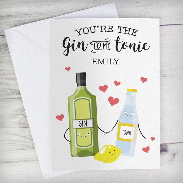 (image for) Personalised 'Gin to My Tonic' Card - Click Image to Close