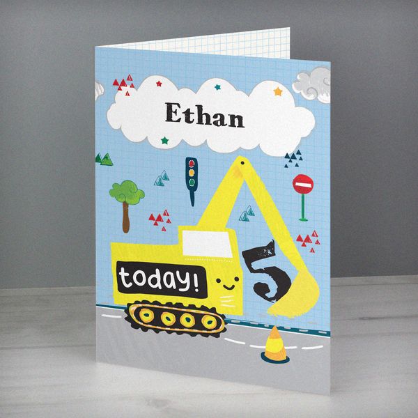 Modal Additional Images for Personalised Digger Birthday Card