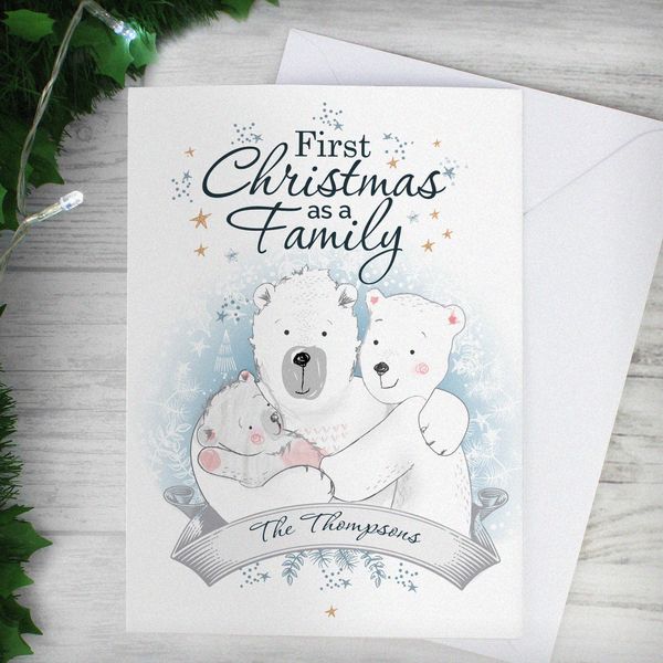 Modal Additional Images for Personalised Polar Bear '1st Christmas As A Family' Card