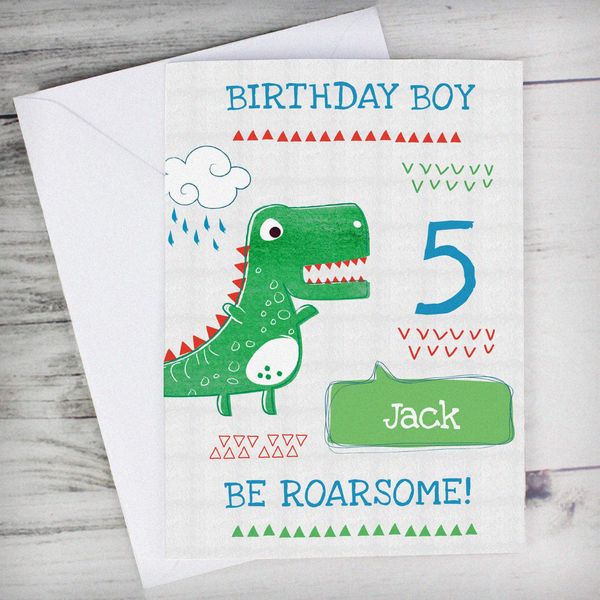 (image for) Personalised 'Be Roarsome' Dinosaur Card