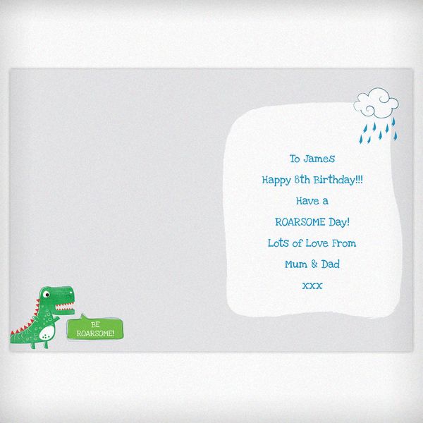 Modal Additional Images for Personalised 'Be Roarsome' Dinosaur Card