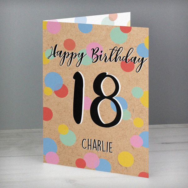 (image for) Personalised Colour Confetti Birthday Card - Click Image to Close
