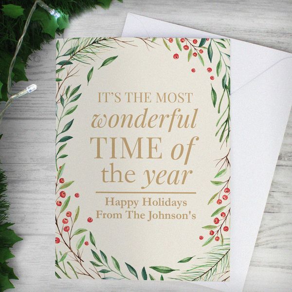 (image for) Personalised "Wonderful Time of The Year" Christmas Card - Click Image to Close