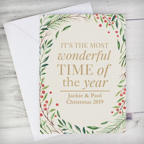 (image for) Personalised "Wonderful Time of The Year" Christmas Card - Click Image to Close