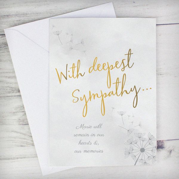(image for) Personalised Deepest Sympathy Card - Click Image to Close