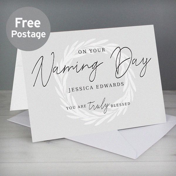 (image for) Personalised 'Truly Blessed' Naming Day Card - Click Image to Close