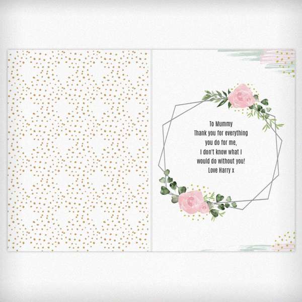 Modal Additional Images for Personalised Floral Abstract Photo Upload Card
