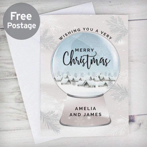 (image for) Personalised Christmas Snow Globe Card - Click Image to Close