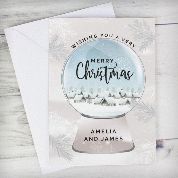 (image for) Personalised Christmas Snow Globe Card - Click Image to Close