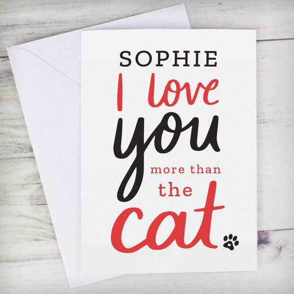 Modal Additional Images for Personalised I love You More than the Cat Card