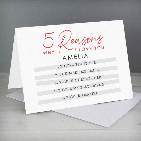 (image for) Personalised 5 Reasons Why Card - Click Image to Close