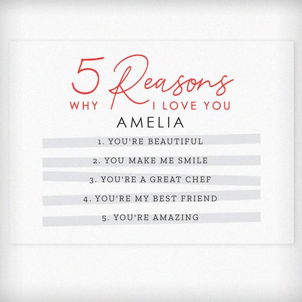 (image for) Personalised 5 Reasons Why Card - Click Image to Close