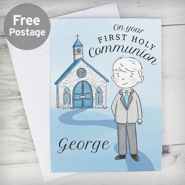 (image for) Personalised Boys First Holy Communion Card - Click Image to Close