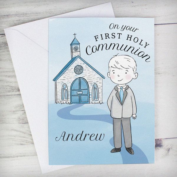 Modal Additional Images for Personalised Boys First Holy Communion Card