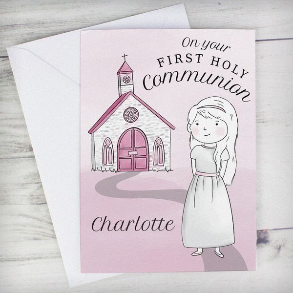 (image for) Personalised Girls First Holy Communion Card - Click Image to Close
