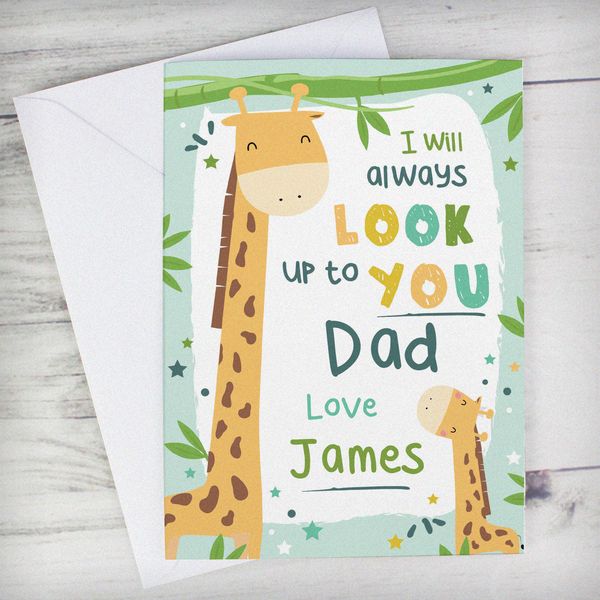 (image for) Personalised Look Up To You Giraffe Card - Click Image to Close