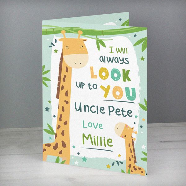 (image for) Personalised Look Up To You Giraffe Card - Click Image to Close