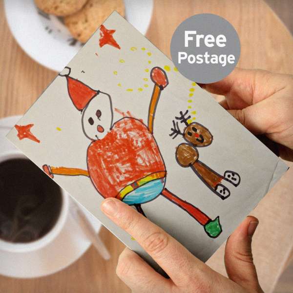(image for) Personalised Childrens Drawing Photo Upload Card - Click Image to Close