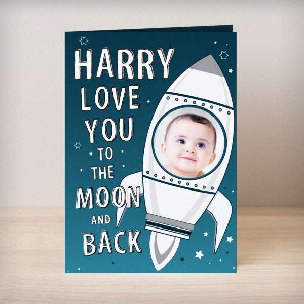 (image for) Personalised Moon & Back Photo Upload Card - Click Image to Close