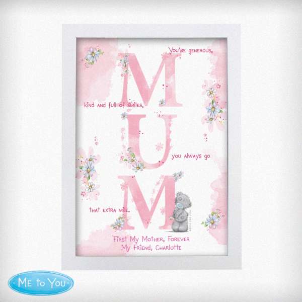 Modal Additional Images for Personalised Me To You Mum White A4 Framed Print