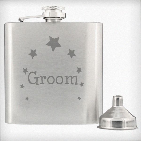 (image for) Groom Hip Flask - Click Image to Close