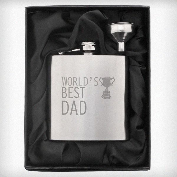 (image for) Worlds Best Dad Hip Flask - Click Image to Close