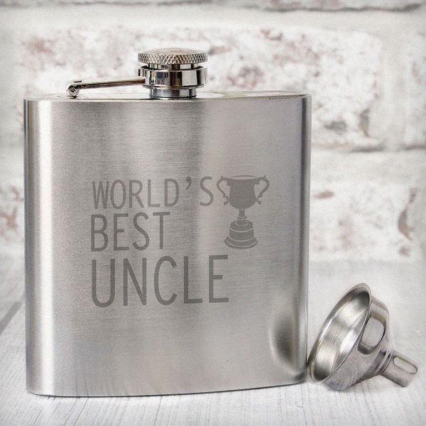(image for) Worlds Best Uncle Hip Flask - Click Image to Close